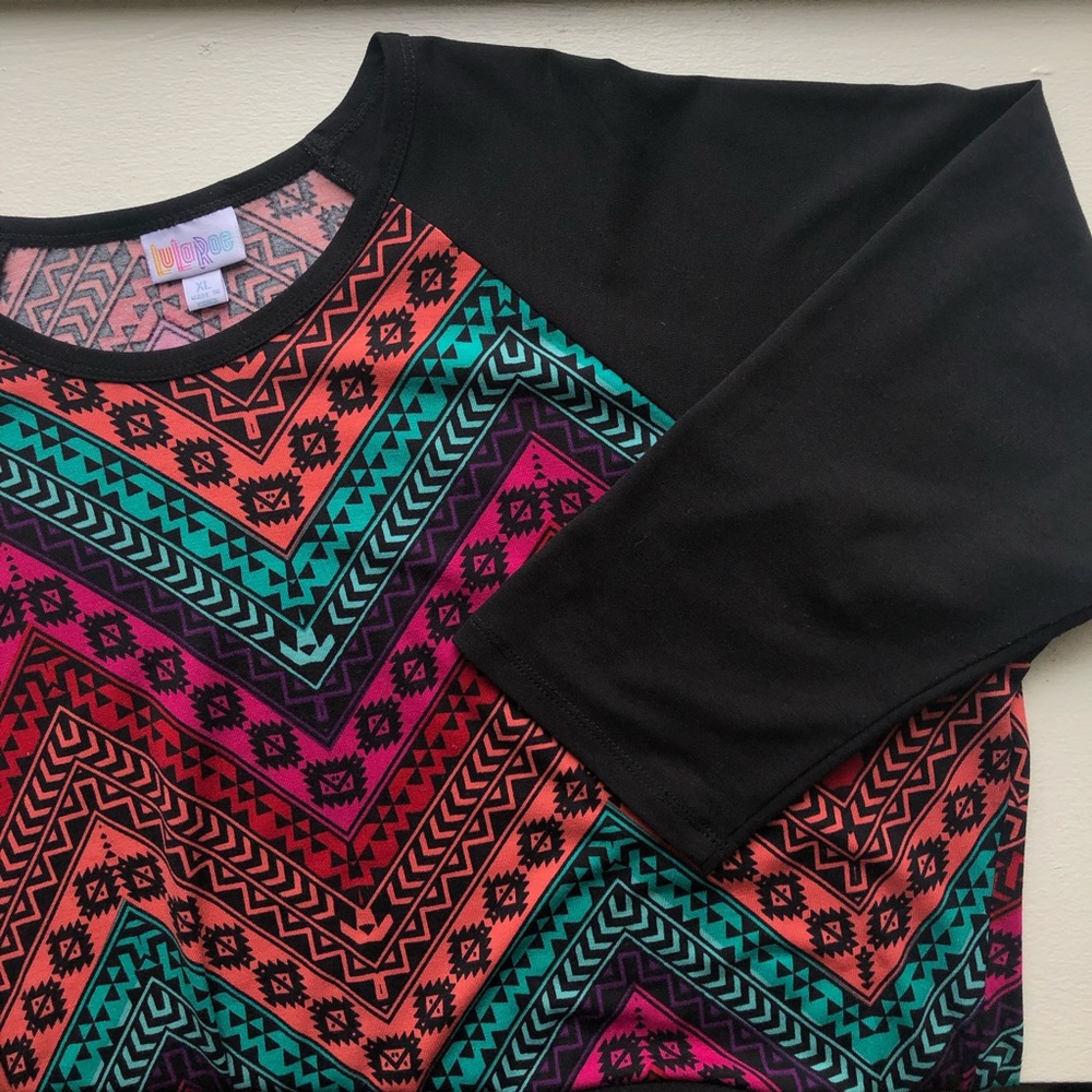 Multi colored baseball tee